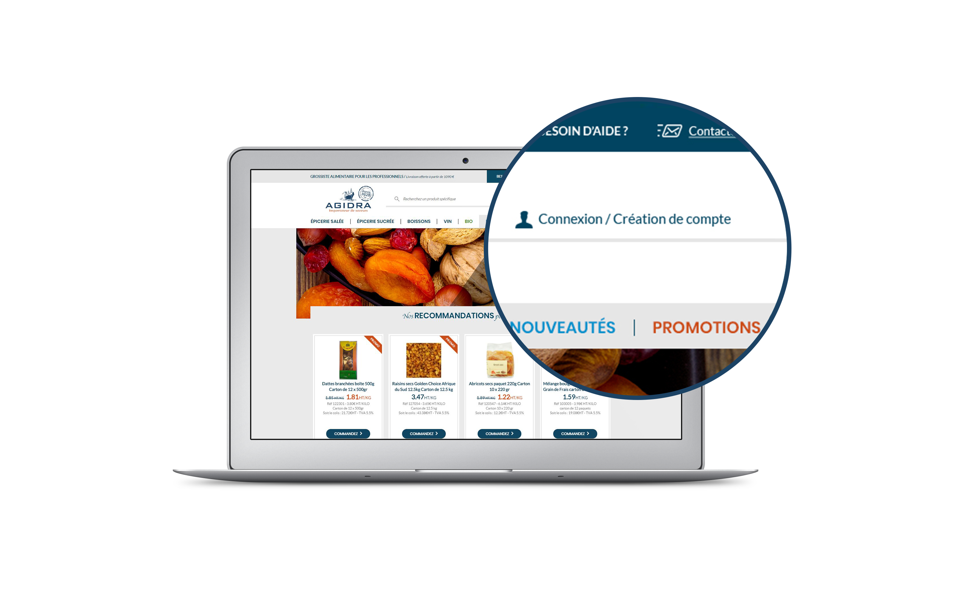 Ouverture d'un compte Agidra pour les professionnels de l'alimentaire