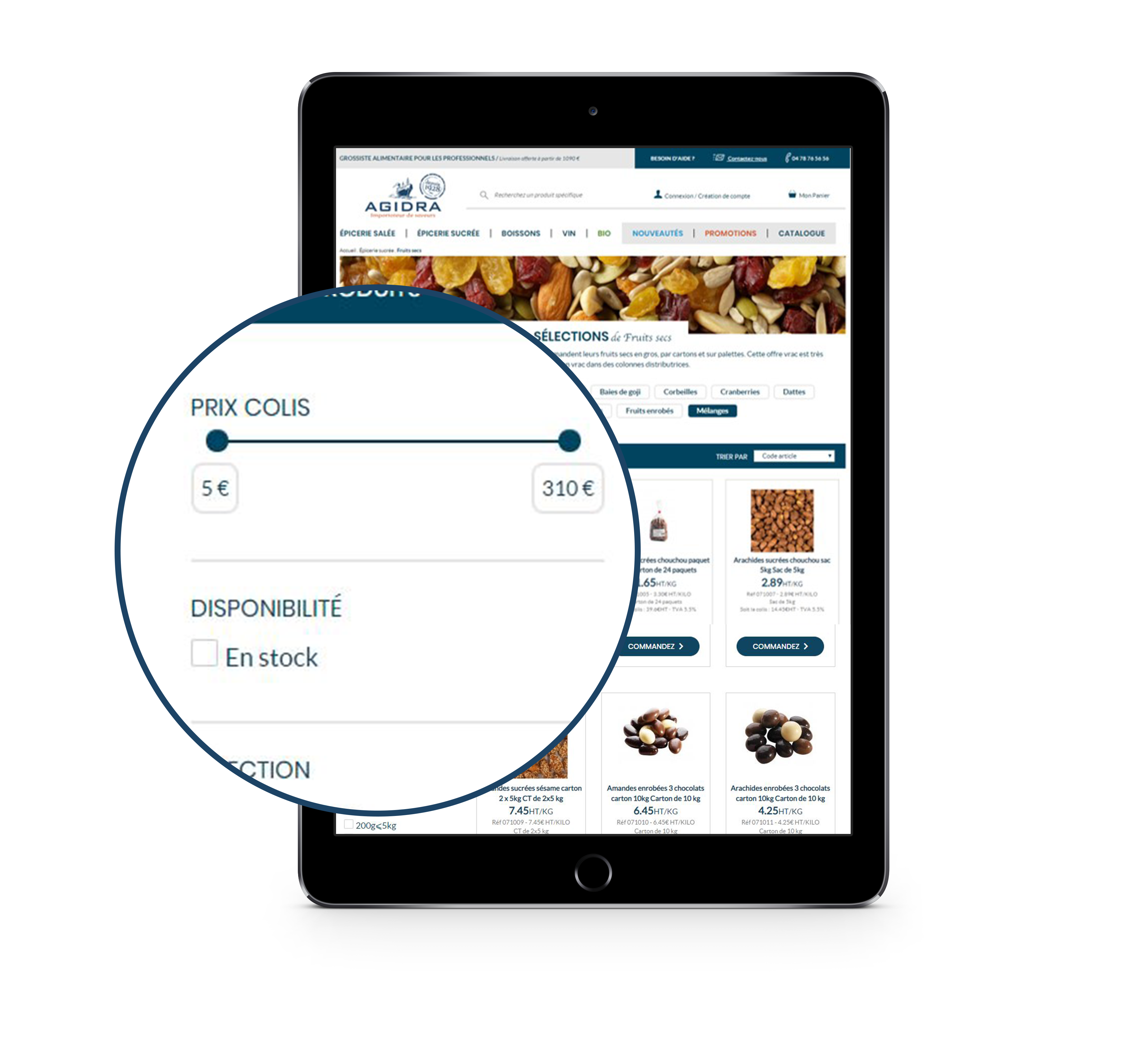 Trouvez vos produits d'épicerie sucrée et salée sur le site Agidra