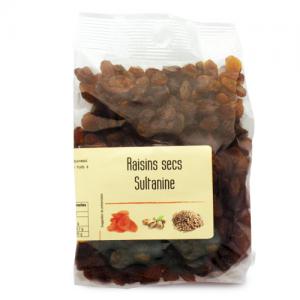 Raisins secs Sultanine paquet 250g Carton de 10 x 250 gr