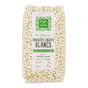Haricots lingots blancs paquet 1kg Grain de Frais  Carton de 12 x 1kg