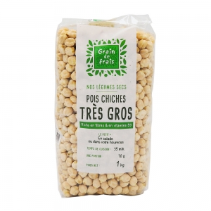 Pois chiche T.G Mexique paquet 1kg Grain de Frais  Carton de 12 x 1kg