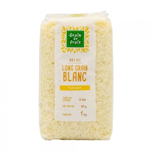Riz long grain blanc paquet 1kg  Carton de 12 x 1kg