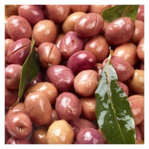 Olives tailladées violettes meski calibre 22  Seau de 10 kg