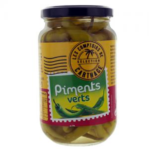 Piments verts pot 150g Les Comptoirs de Carthage  Carton x 12 (pne 150gr)