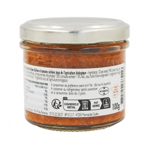 Tartinable BIO olives tomates séchées pot 100g  Carton 6 pots