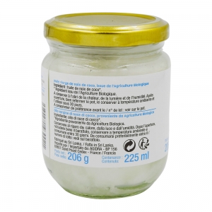 Huile vierge de coco BIO pot 225ml  CT 12
