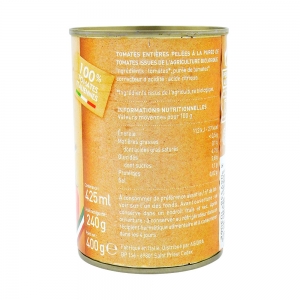 Tomates entières pelées BIO boîte 240g  CT DE 24