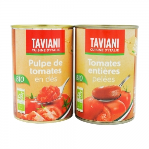 Tomates entières pelées BIO boîte 240g  CT DE 24