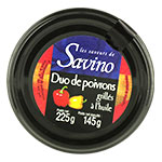 Duo de poivrons grillés à l'huile pot 225g Savino<br>
