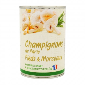 Champignons Paris pieds morceaux FRANCE boîte 1/2 12 BOITES