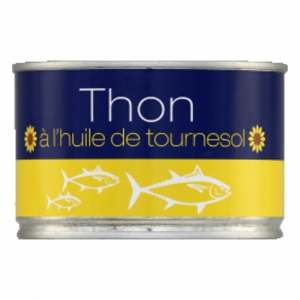Thon entier huile de tournesol conserve pne 260g CT 24 BTE