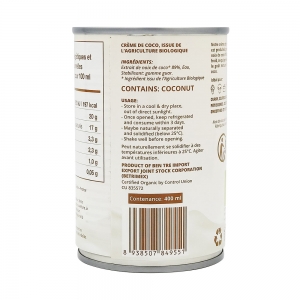 Crème de coco BIO boîte 400ml  CT 12