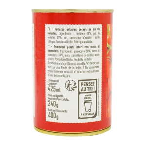 Tomates entières pelées au jus boîte 240g  BARQUETTE FILMEE X 24